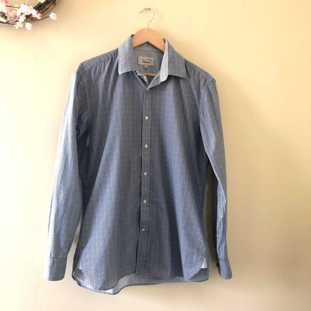 Ted Baker Dress Shirt Button Down 16 Neck 34 / 35